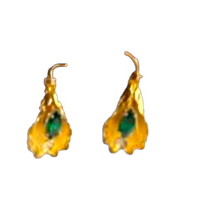 Bond-Boyd Sterling floral screw on earrings with beautiful green and clear  gems